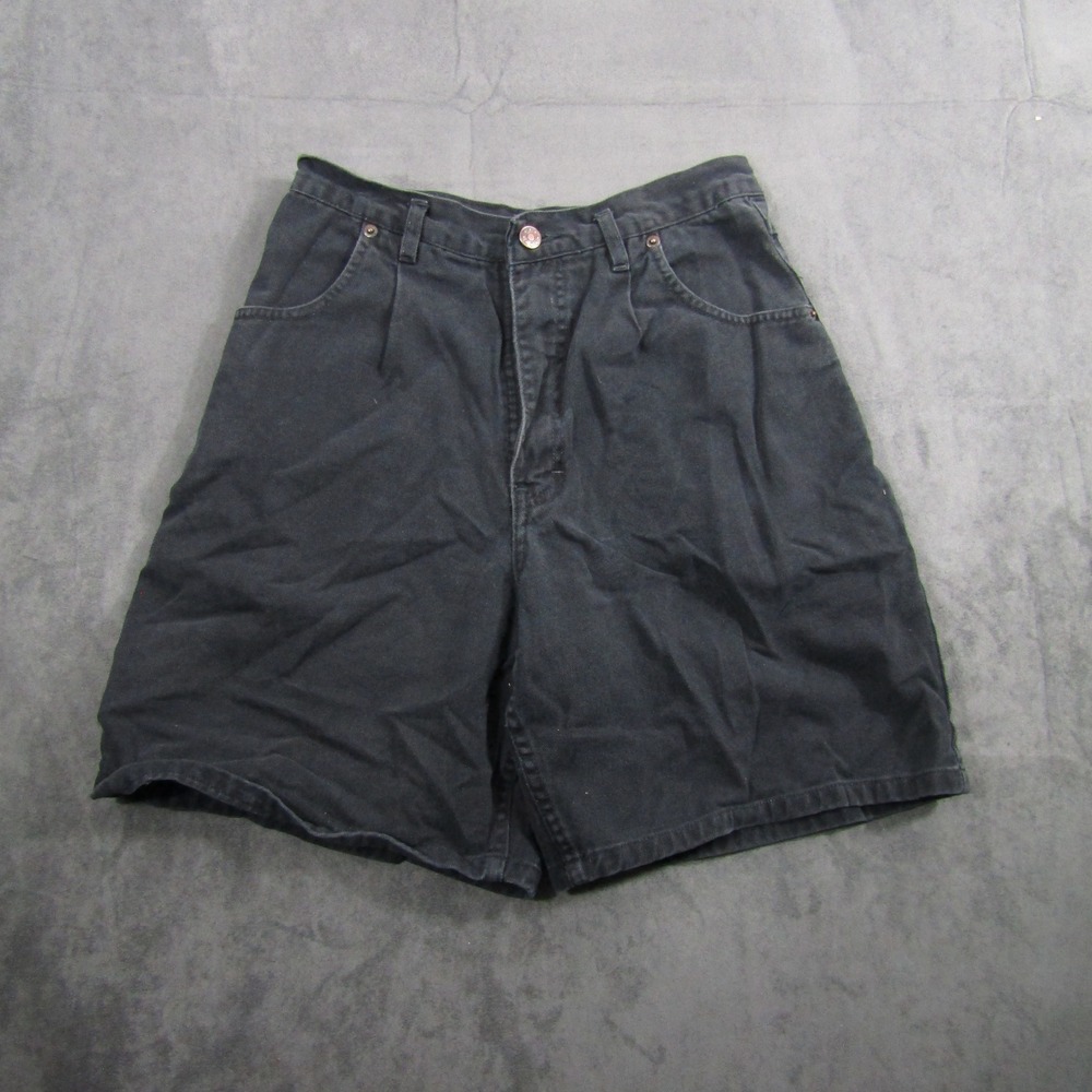 Basic Equipment Denim Shorts Womens 10 Black Pleated High Waist Mom Vintage